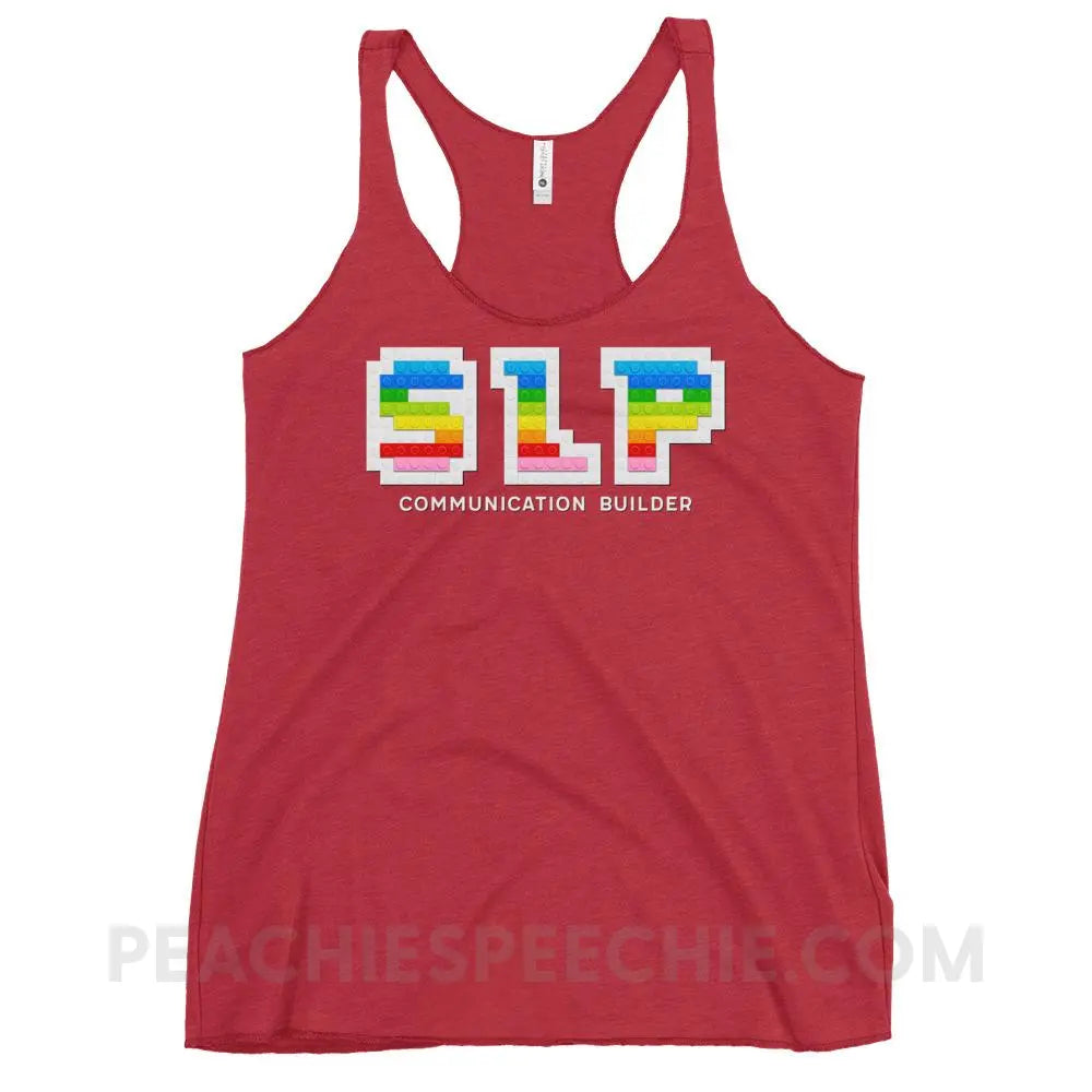 Communication Builder Tri-Blend Racerback - Vintage Red / XS - Tank Tops peachiespeechie.com