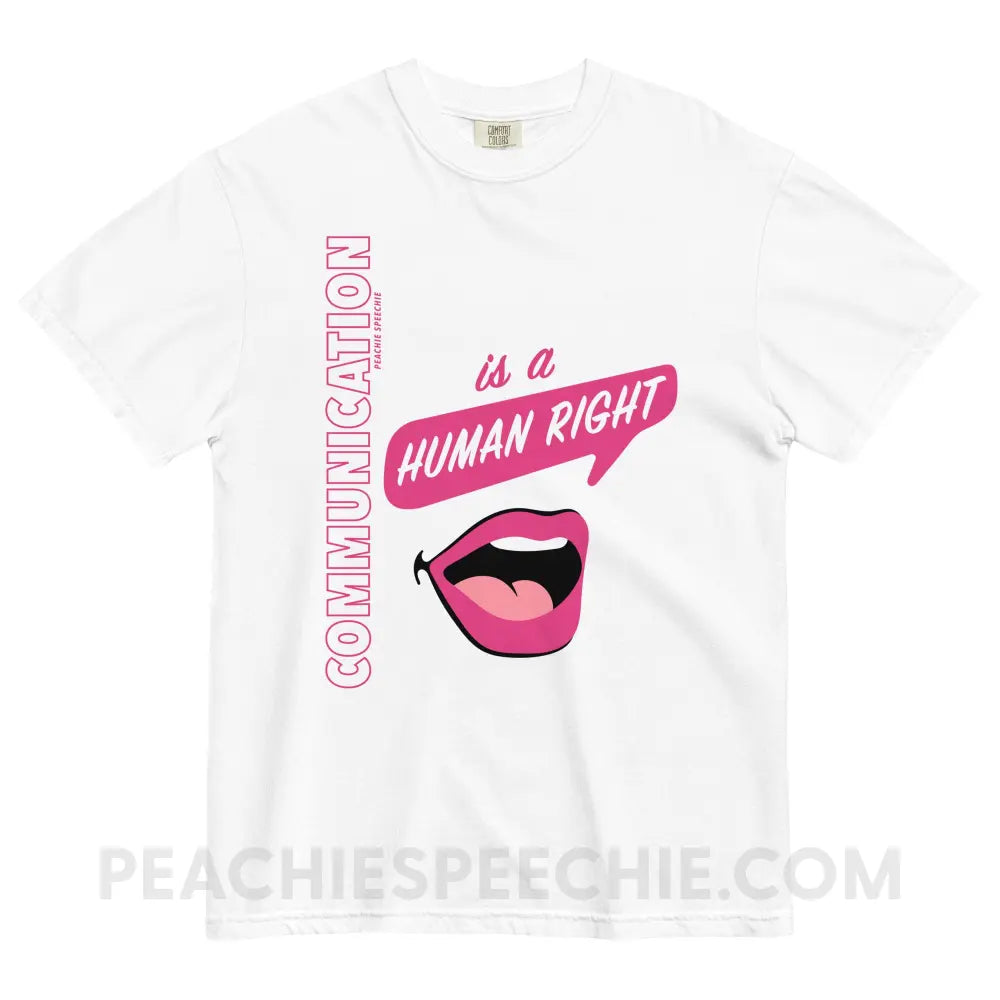 Communication Is A Human Right Comfort Colors Tee - White / S - peachiespeechie.com