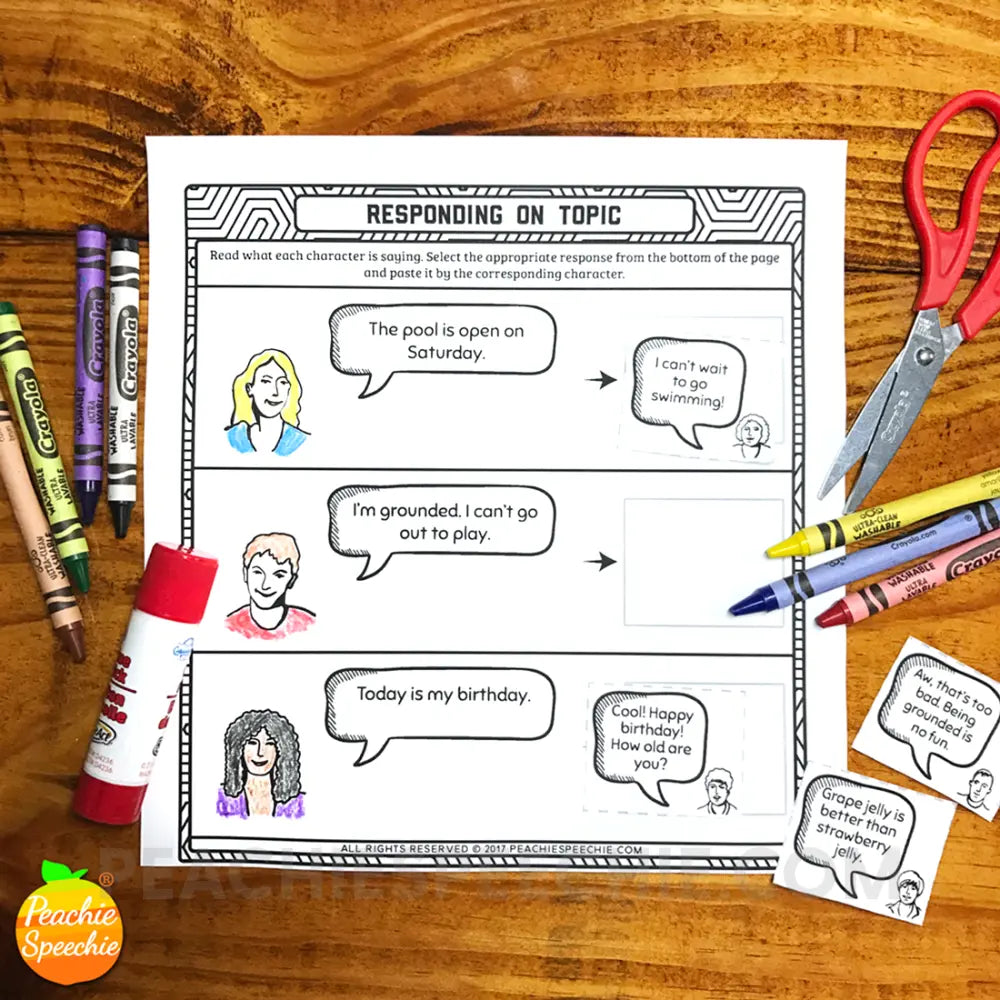 I Can Have Conversations: No-Prep Social Language Workbook - Materials peachiespeechie.com