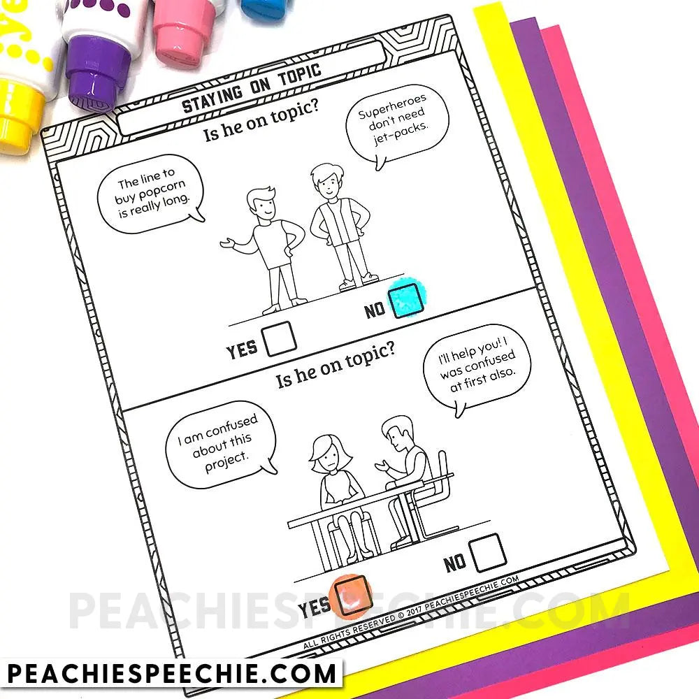 I Can Have Conversations: No-Prep Social Language Workbook - Materials peachiespeechie.com
