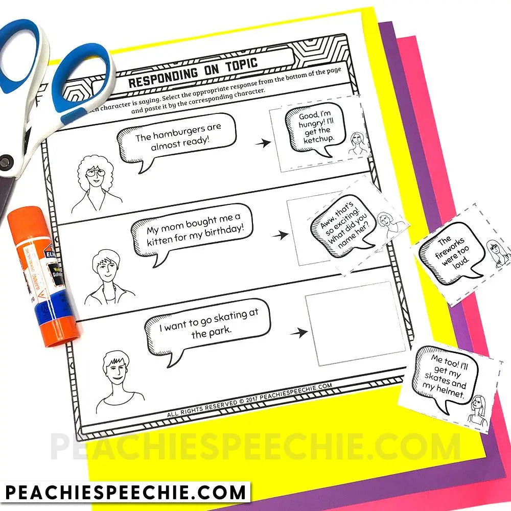 I Can Have Conversations: No-Prep Social Language Workbook - Materials peachiespeechie.com