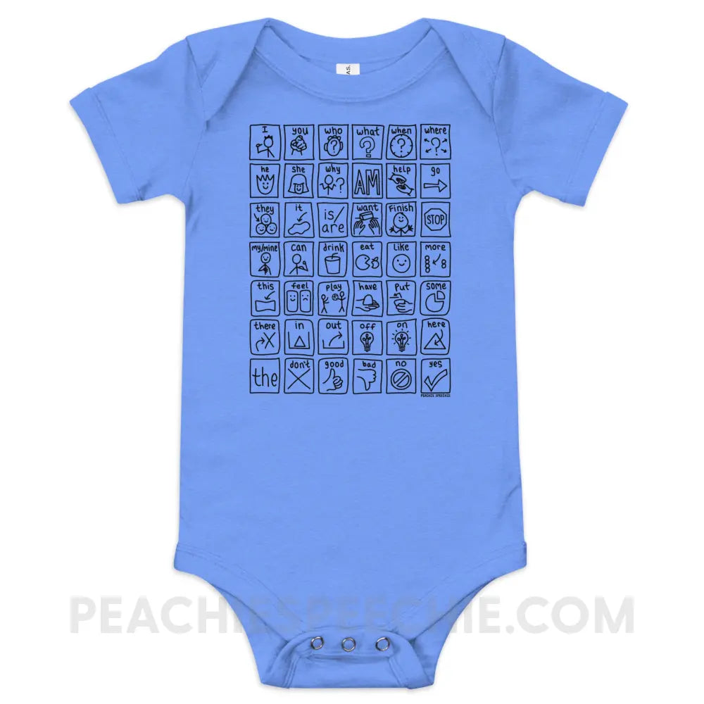 Core Board Baby Onesie - Heather Columbia Blue / 3-6m - peachiespeechie.com