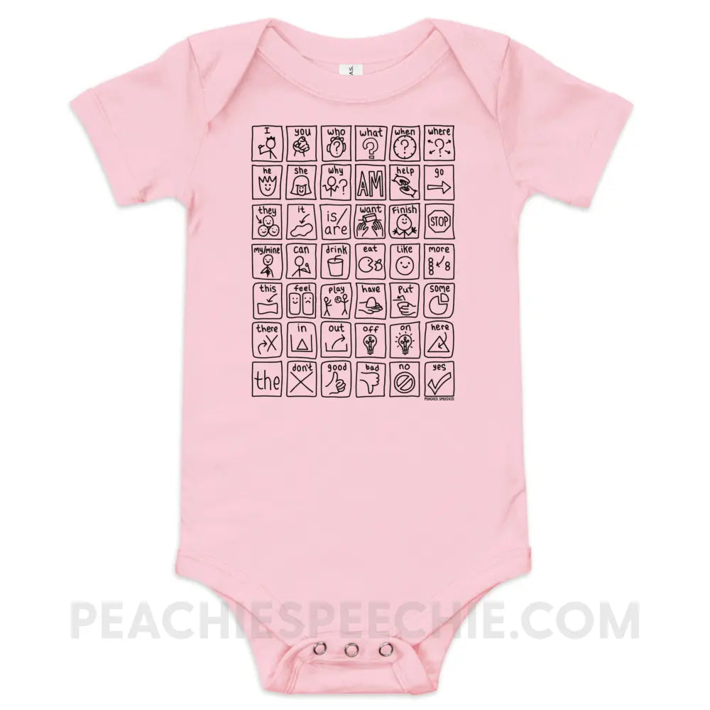 Core Board Baby Onesie - Pink / 3-6m - peachiespeechie.com