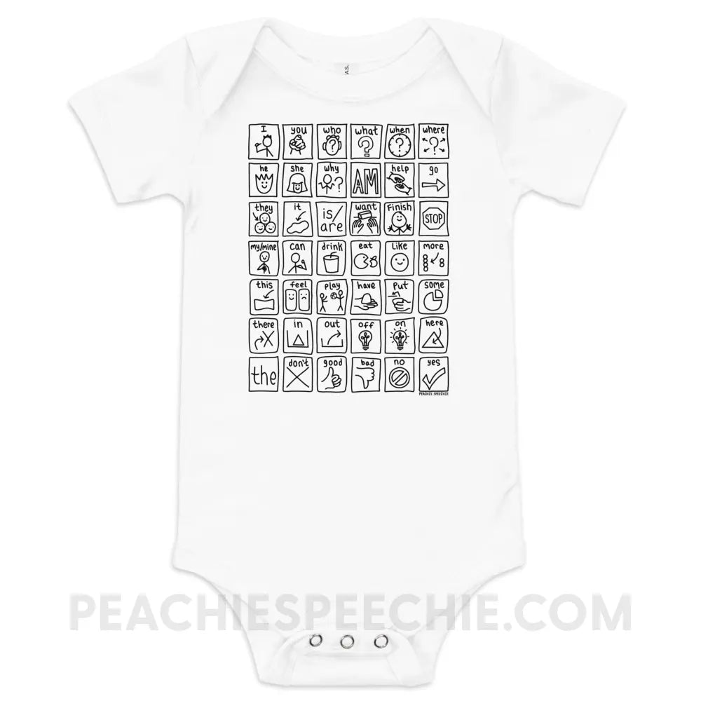 Core Board Baby Onesie - White / 3-6m - peachiespeechie.com