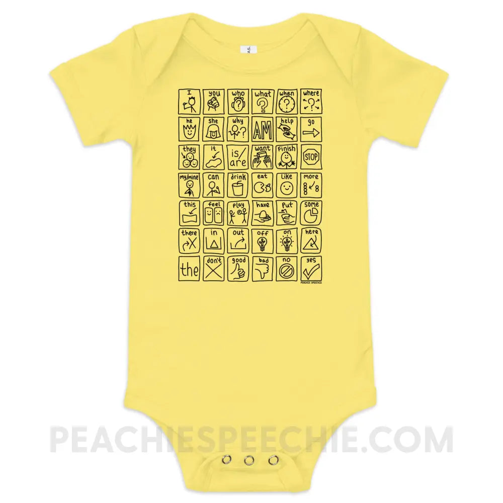 Core Board Baby Onesie - Yellow / 3-6m - peachiespeechie.com