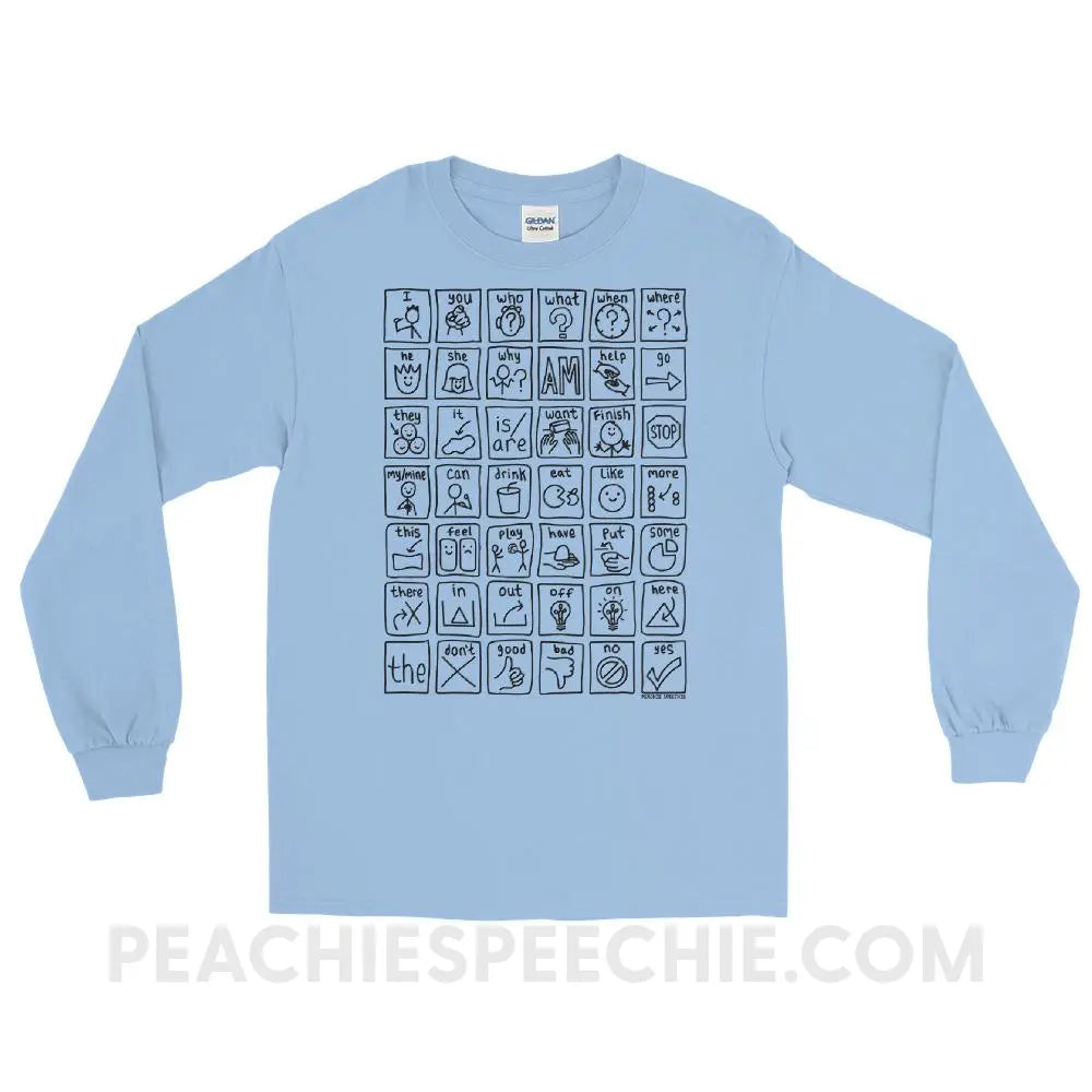 Core Board Long Sleeve Tee - Light Blue / S - T-Shirts & Tops peachiespeechie.com