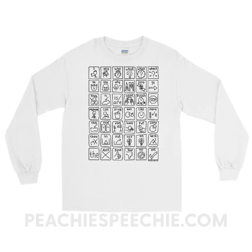 Core Board Long Sleeve Tee - White / S - T-Shirts & Tops peachiespeechie.com