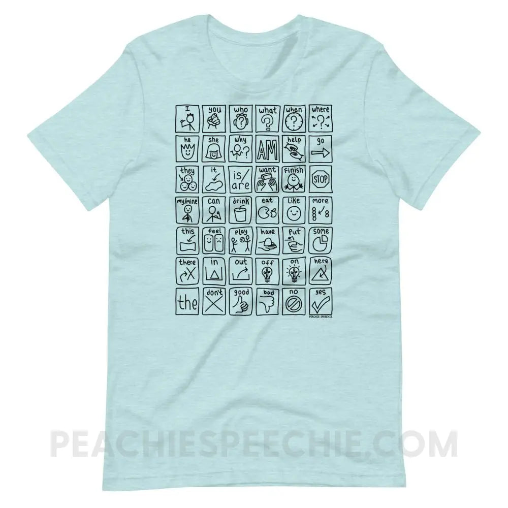Core Board Premium Soft Tee - Heather Prism Ice Blue / XS - T-Shirts & Tops peachiespeechie.com