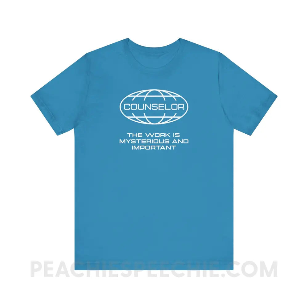Counseling Is Mysterious And Important Premium Soft Tee - Aqua / XS - T-Shirt peachiespeechie.com
