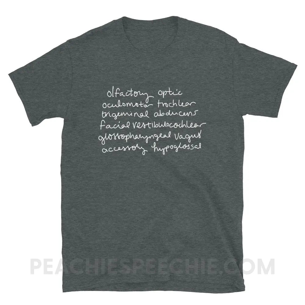 Cranial Nerves Classic Tee - Dark Heather / S - T-Shirt peachiespeechie.com