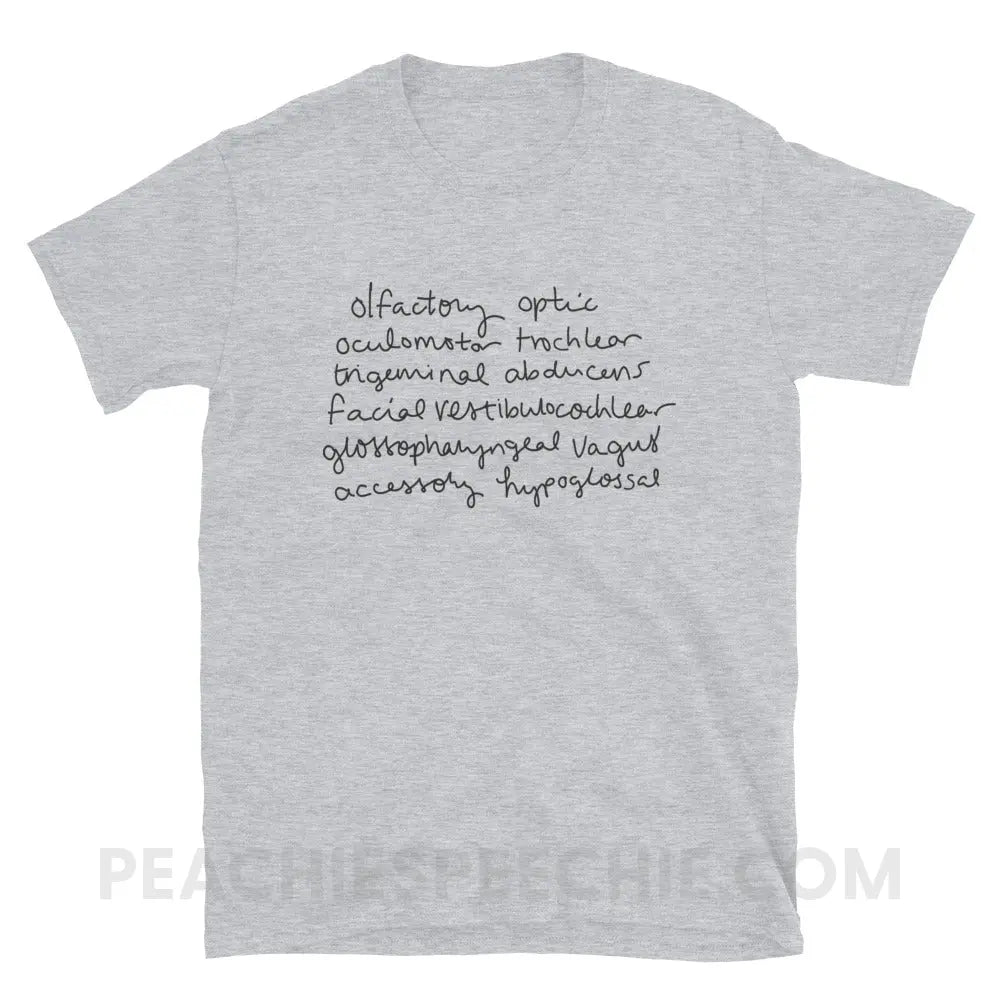 Cranial Nerves Classic Tee - Sport Grey / S - T-Shirt peachiespeechie.com
