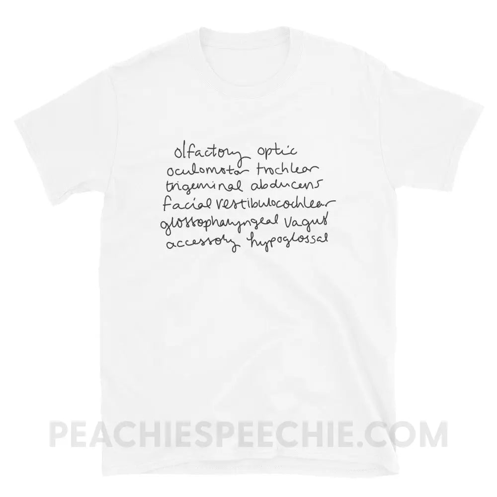 Cranial Nerves Classic Tee - White / S - T-Shirt peachiespeechie.com