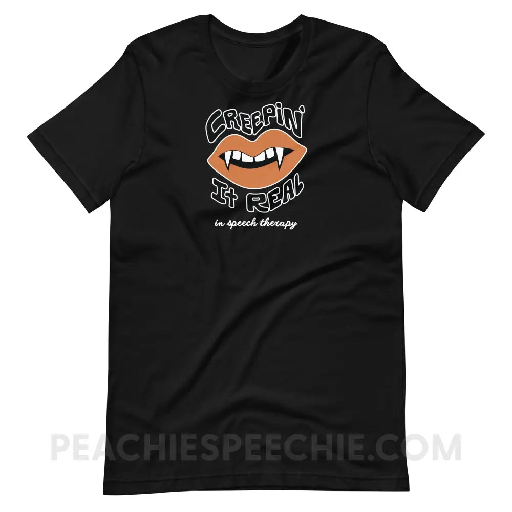 Creepin’ It Real In Speech Therapy Premium Soft Tee - peachiespeechie.com