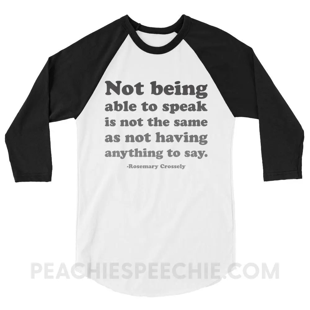 Crossely Quote Baseball Tee - White/Black / XS - T-Shirts & Tops peachiespeechie.com