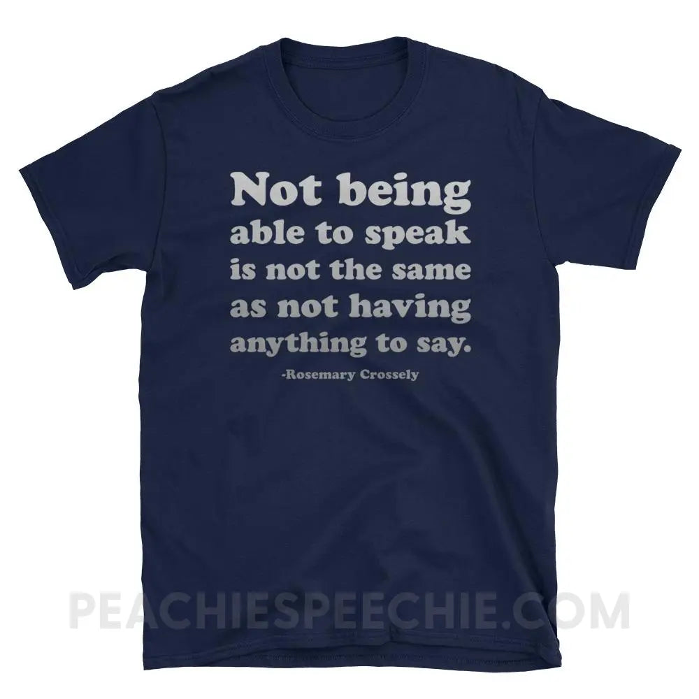 Crossely Quote Classic Tee - Navy / S - T-Shirts & Tops peachiespeechie.com