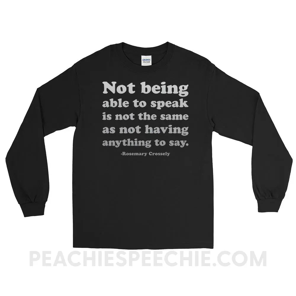 Crossely Quote Long Sleeve Tee - Black / S - T-Shirts & Tops peachiespeechie.com