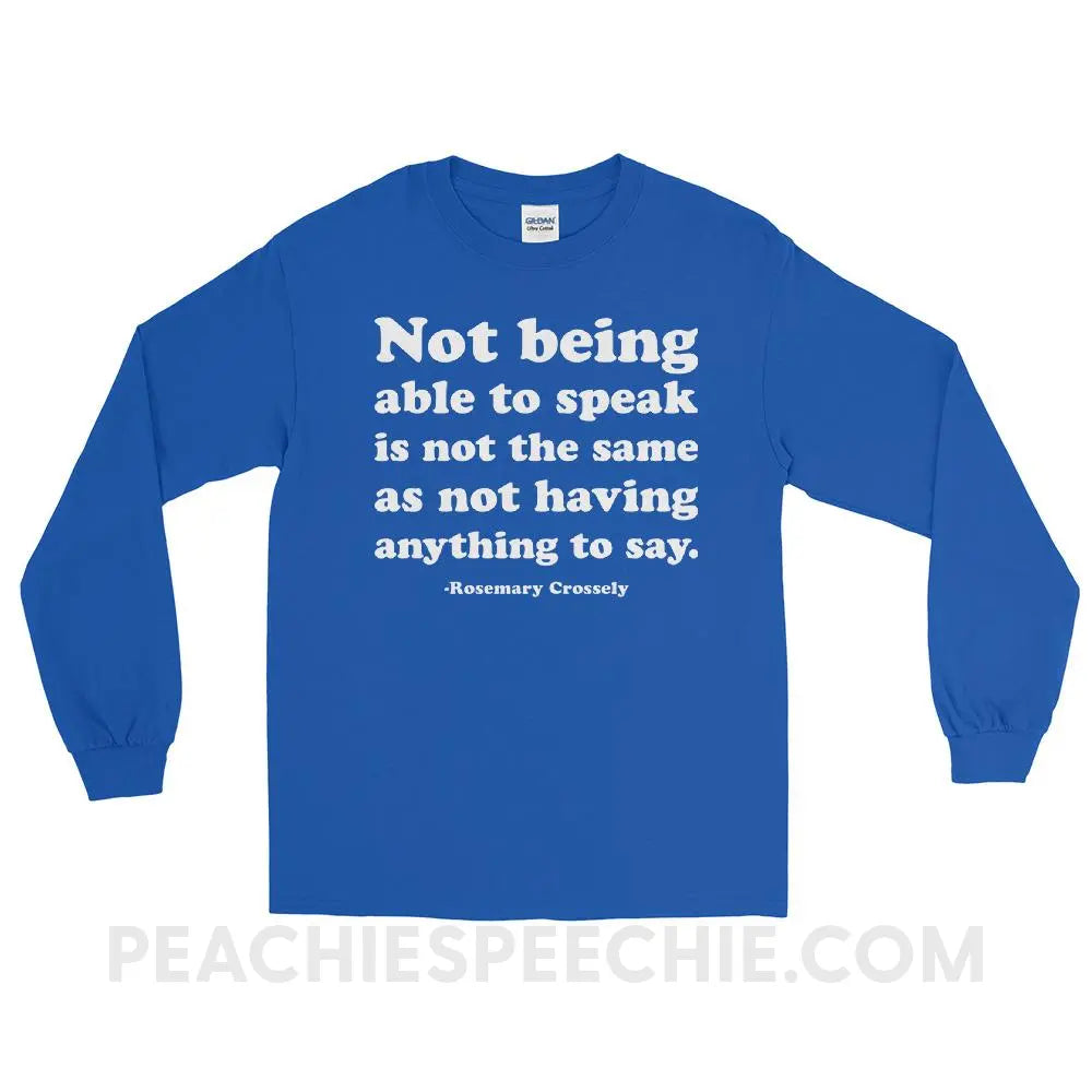 Crossely Quote Long Sleeve Tee - Royal / S - T-Shirts & Tops peachiespeechie.com