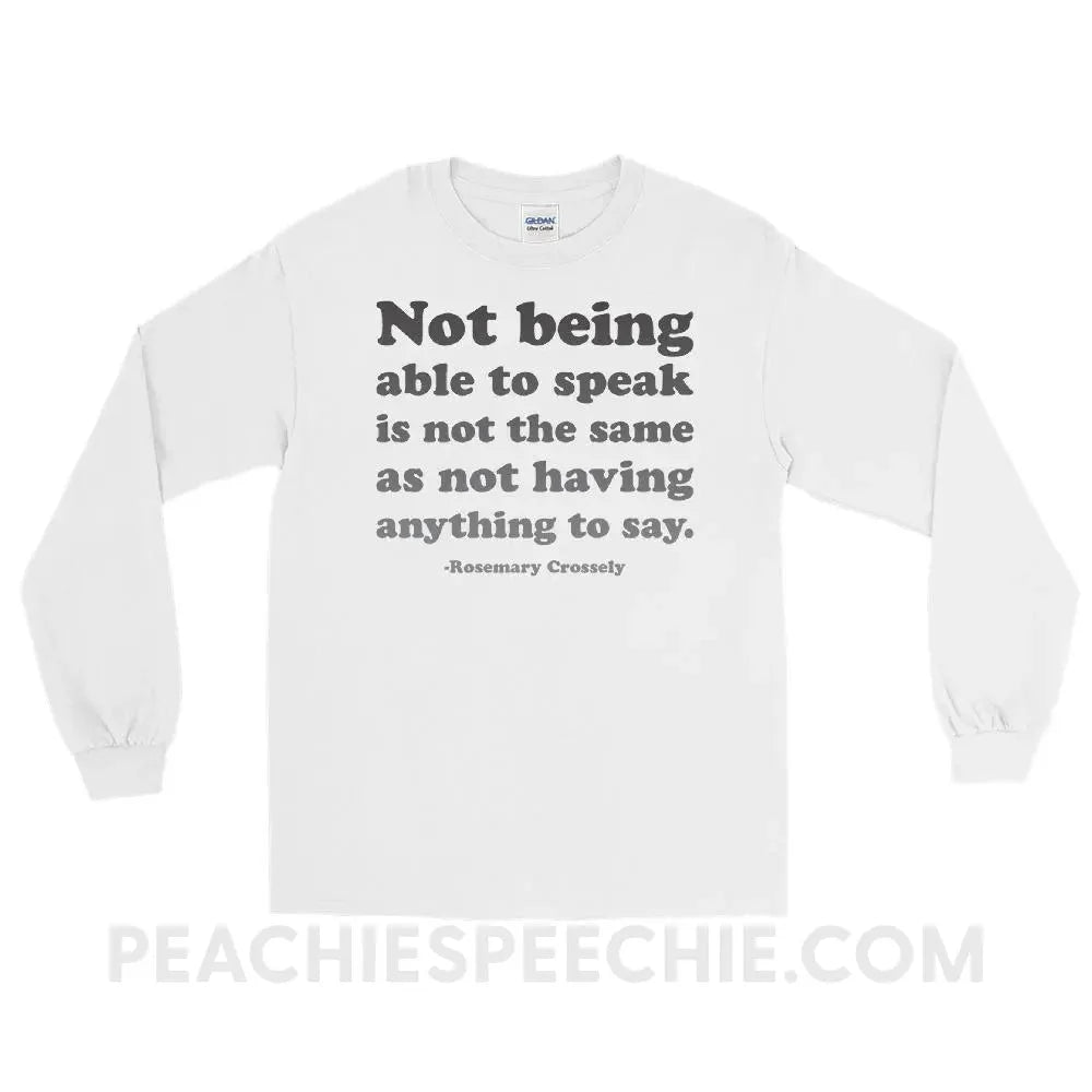 Crossely Quote Long Sleeve Tee - White / S T - Shirts & Tops peachiespeechie.com