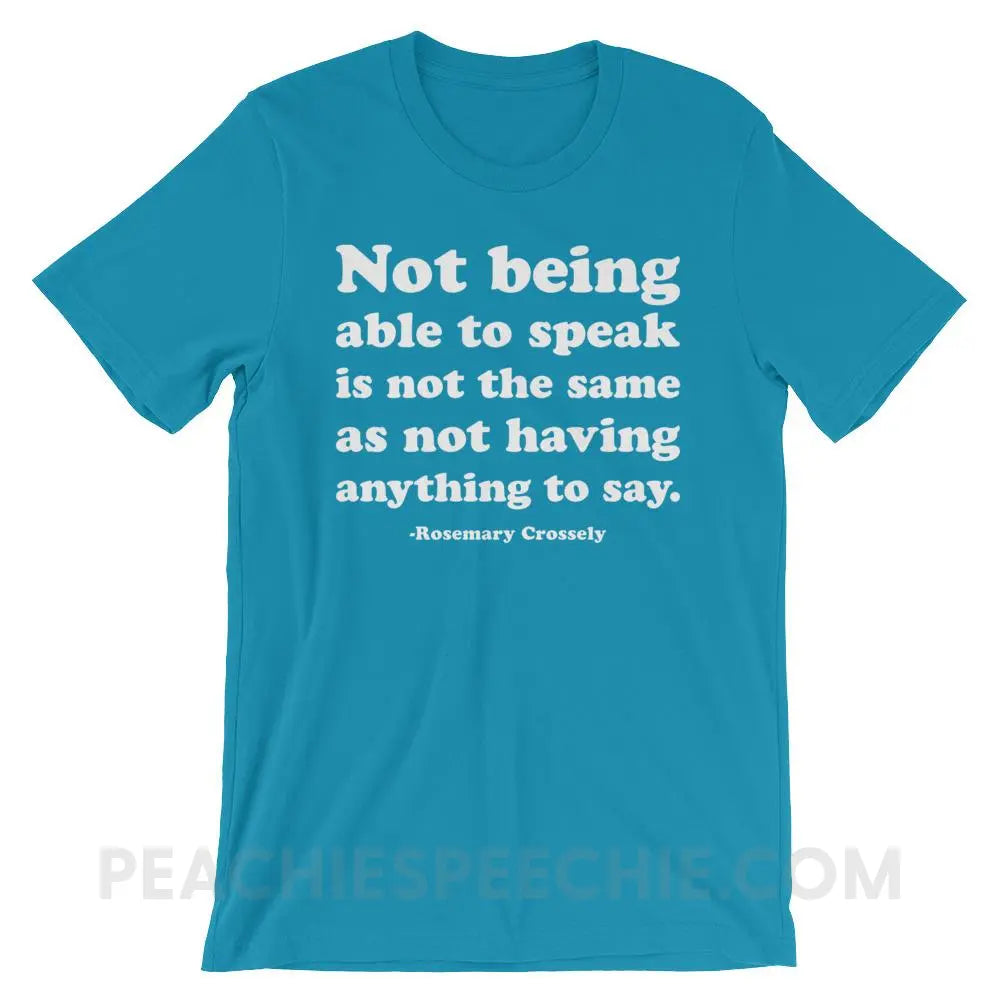 Crossely Quote Premium Soft Tee - Aqua / S - T-Shirts & Tops peachiespeechie.com