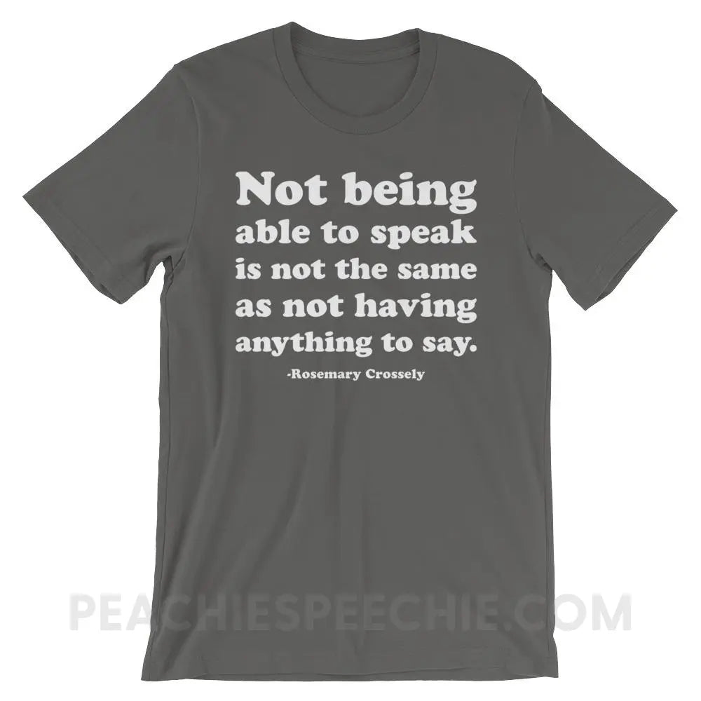 Crossely Quote Premium Soft Tee - Asphalt / S - T-Shirts & Tops peachiespeechie.com