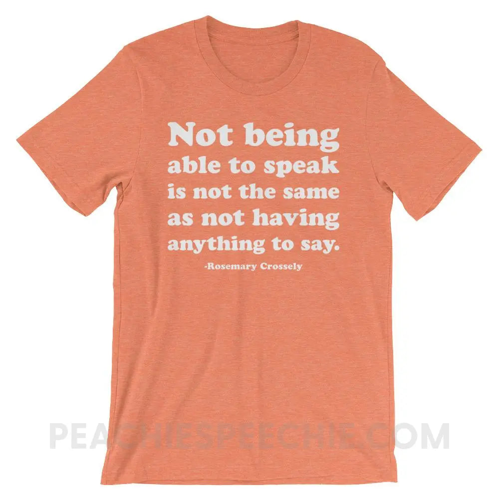 Crossely Quote Premium Soft Tee - Heather Orange / S - T-Shirts & Tops peachiespeechie.com