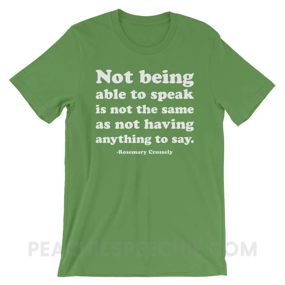 Crossely Quote Premium Soft Tee - Leaf / S - T-Shirts & Tops peachiespeechie.com