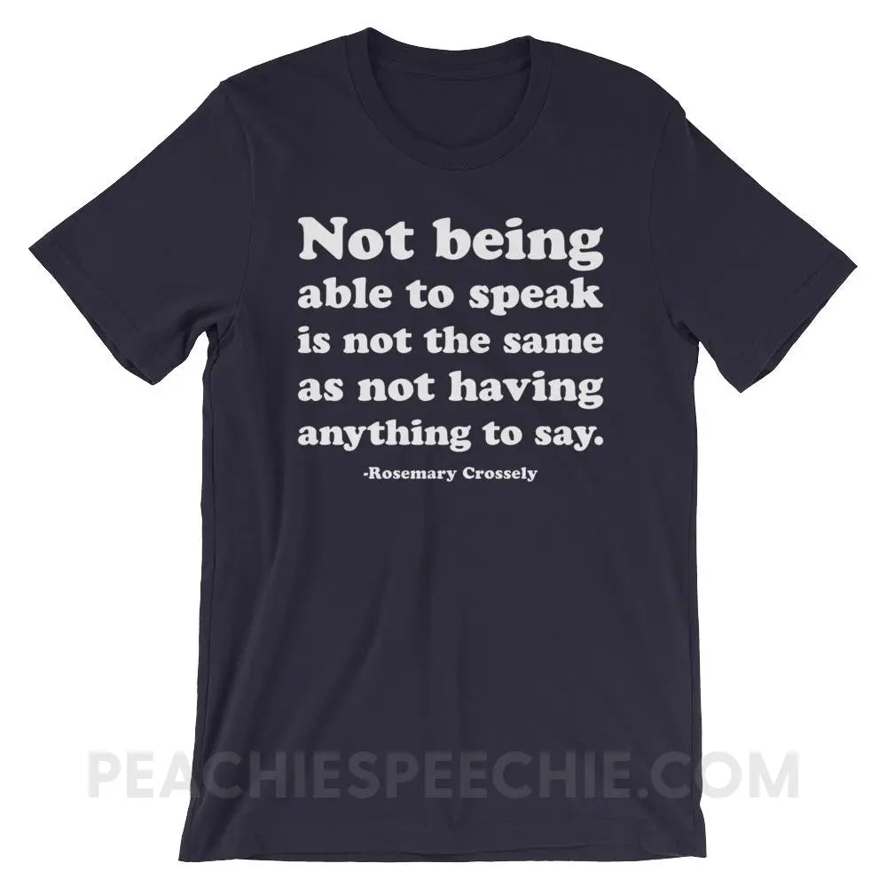 Crossely Quote Premium Soft Tee - Navy / XS - T-Shirts & Tops peachiespeechie.com