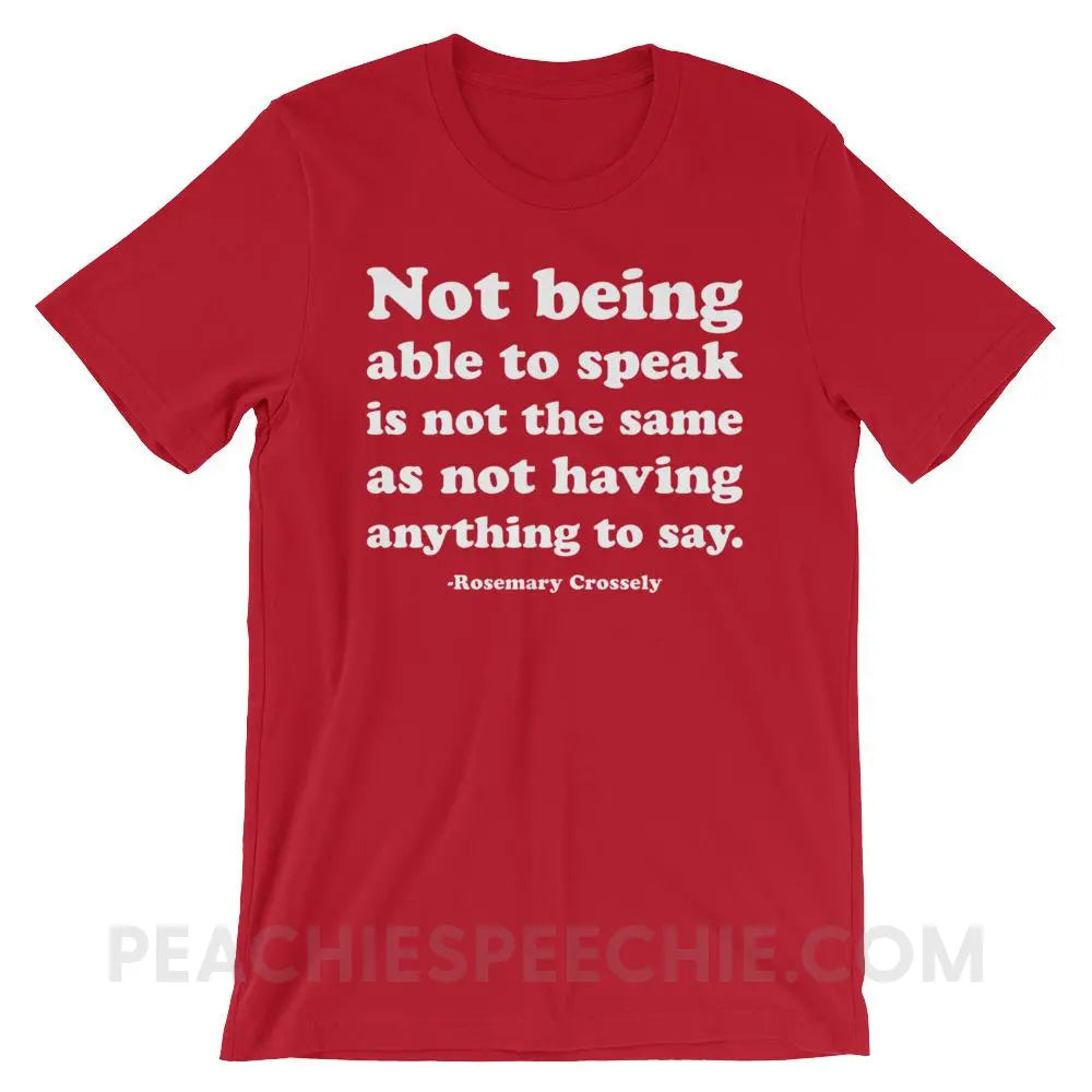 Crossely Quote Premium Soft Tee - Red / S - T-Shirts & Tops peachiespeechie.com