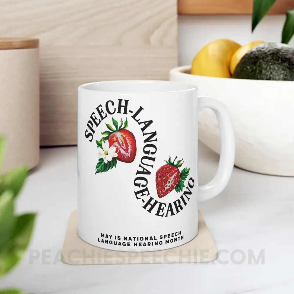 Cultivate Communication NSLHM Strawberries Coffee Mug - peachiespeechie.com