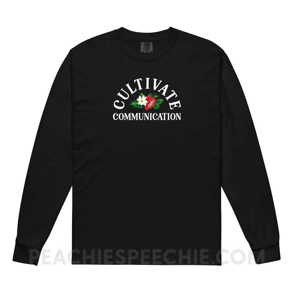 Cultivate Communication NSLHM Strawberries Comfort Colors Long Sleeve - Black / S - peachiespeechie.com