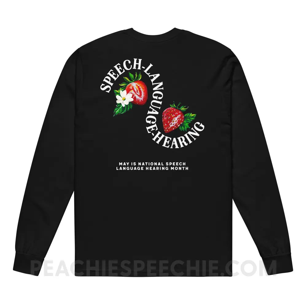Cultivate Communication NSLHM Strawberries Comfort Colors Long Sleeve - peachiespeechie.com