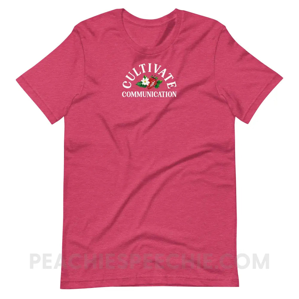 Cultivate Communication NSLHM Strawberries Premium Soft Tee - Heather Raspberry / S - peachiespeechie.com