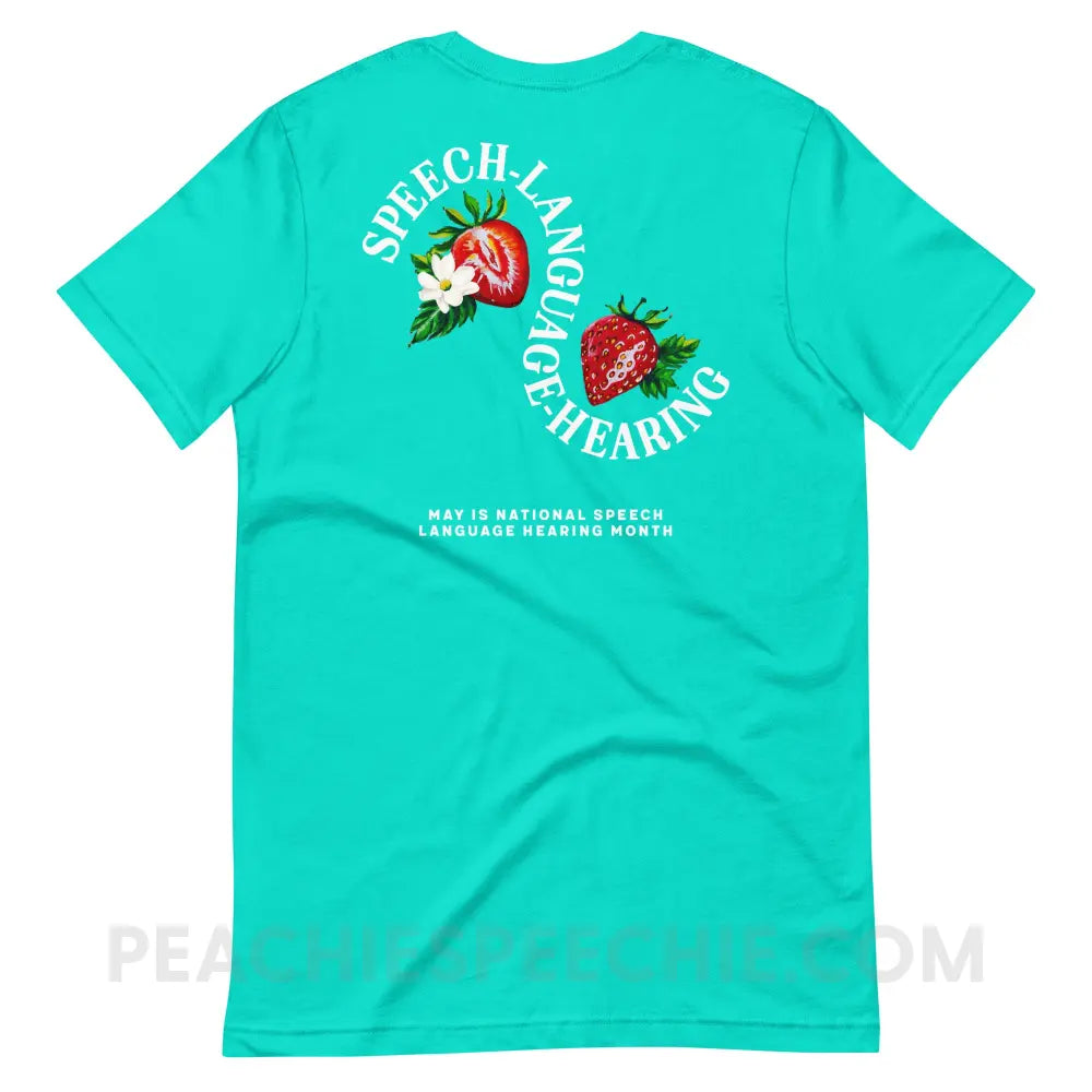 Cultivate Communication NSLHM Strawberries Premium Soft Tee - peachiespeechie.com
