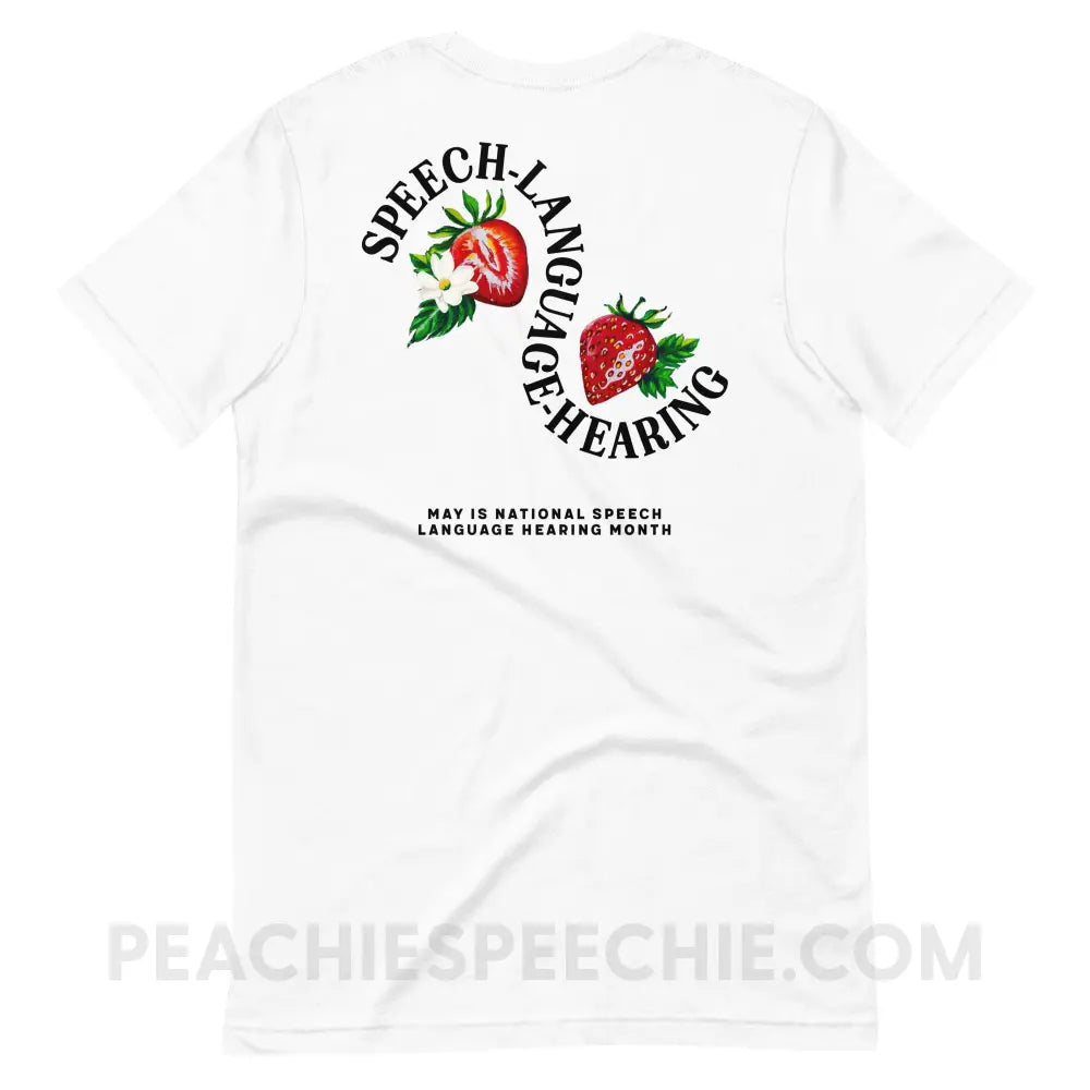 Cultivate Communication NSLHM Strawberries Premium Soft Tee - peachiespeechie.com