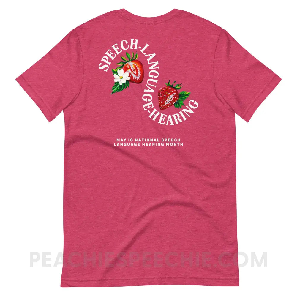 Cultivate Communication NSLHM Strawberries Premium Soft Tee - peachiespeechie.com