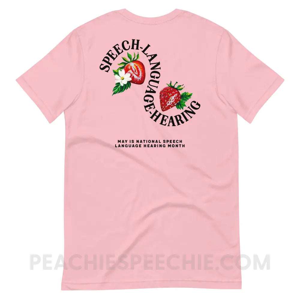 Cultivate Communication NSLHM Strawberries Premium Soft Tee - peachiespeechie.com