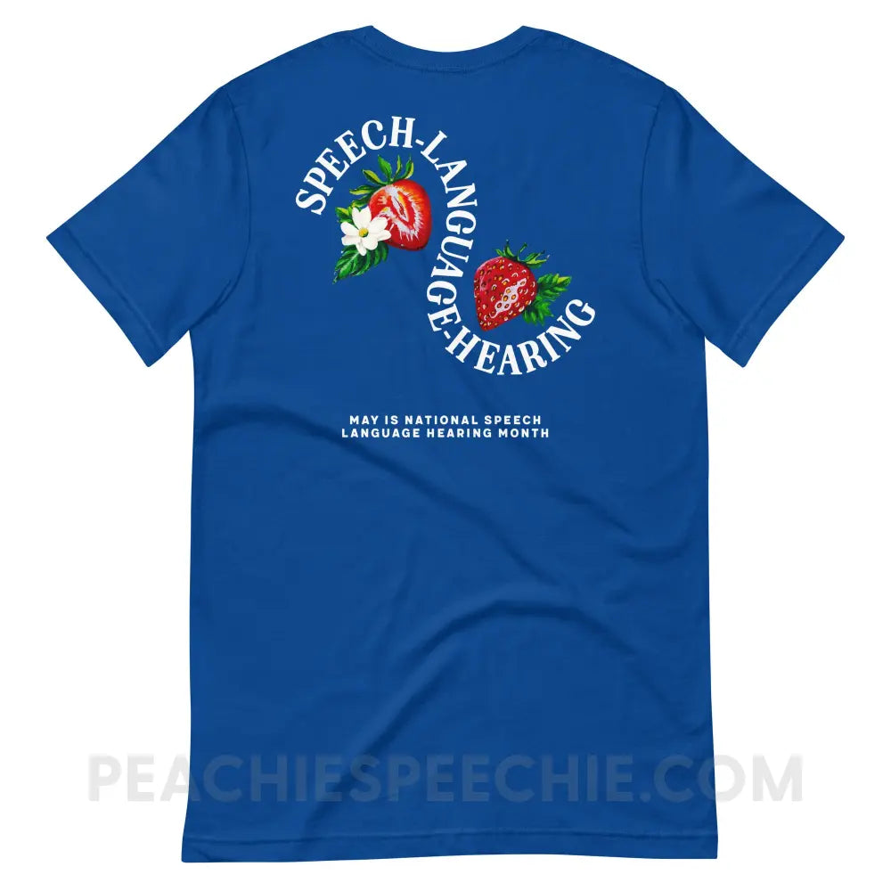 Cultivate Communication NSLHM Strawberries Premium Soft Tee - peachiespeechie.com