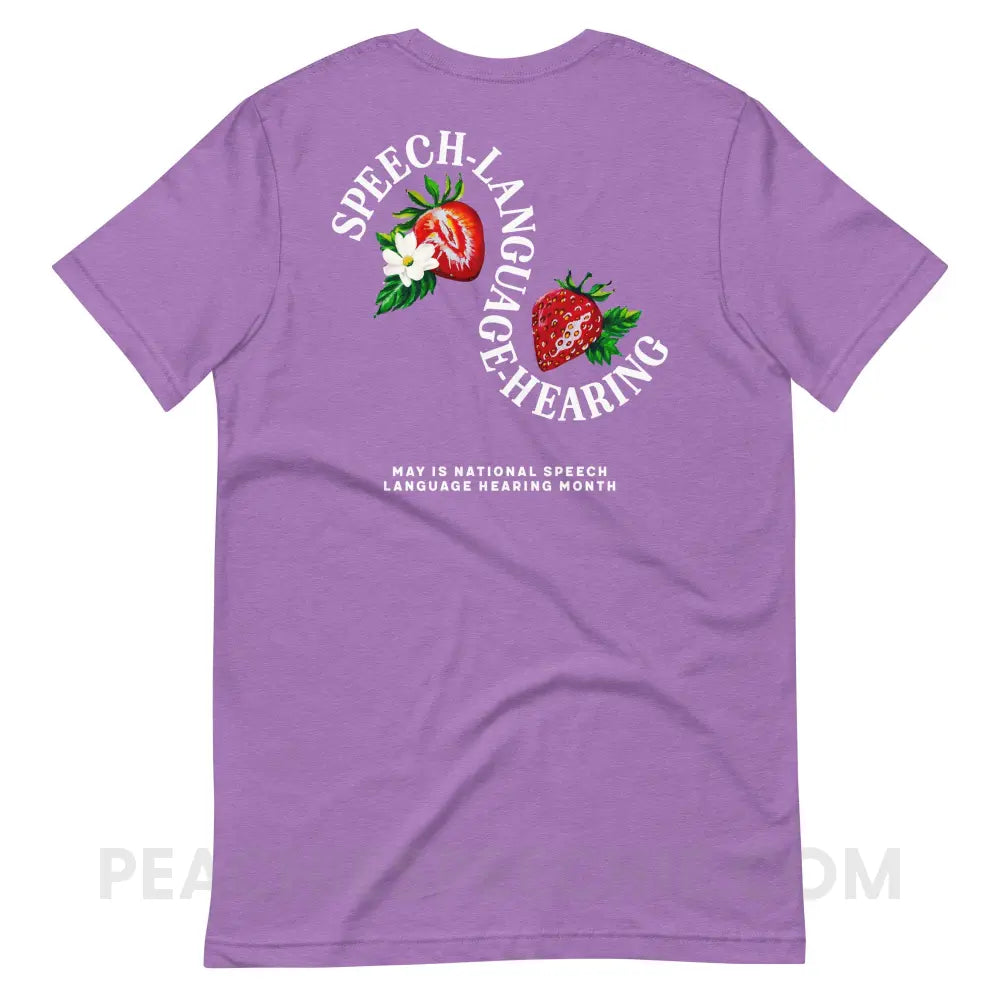 Cultivate Communication NSLHM Strawberries Premium Soft Tee - peachiespeechie.com