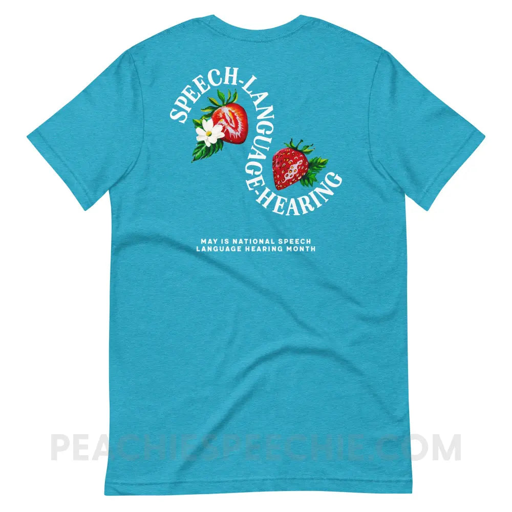 Cultivate Communication NSLHM Strawberries Premium Soft Tee - peachiespeechie.com