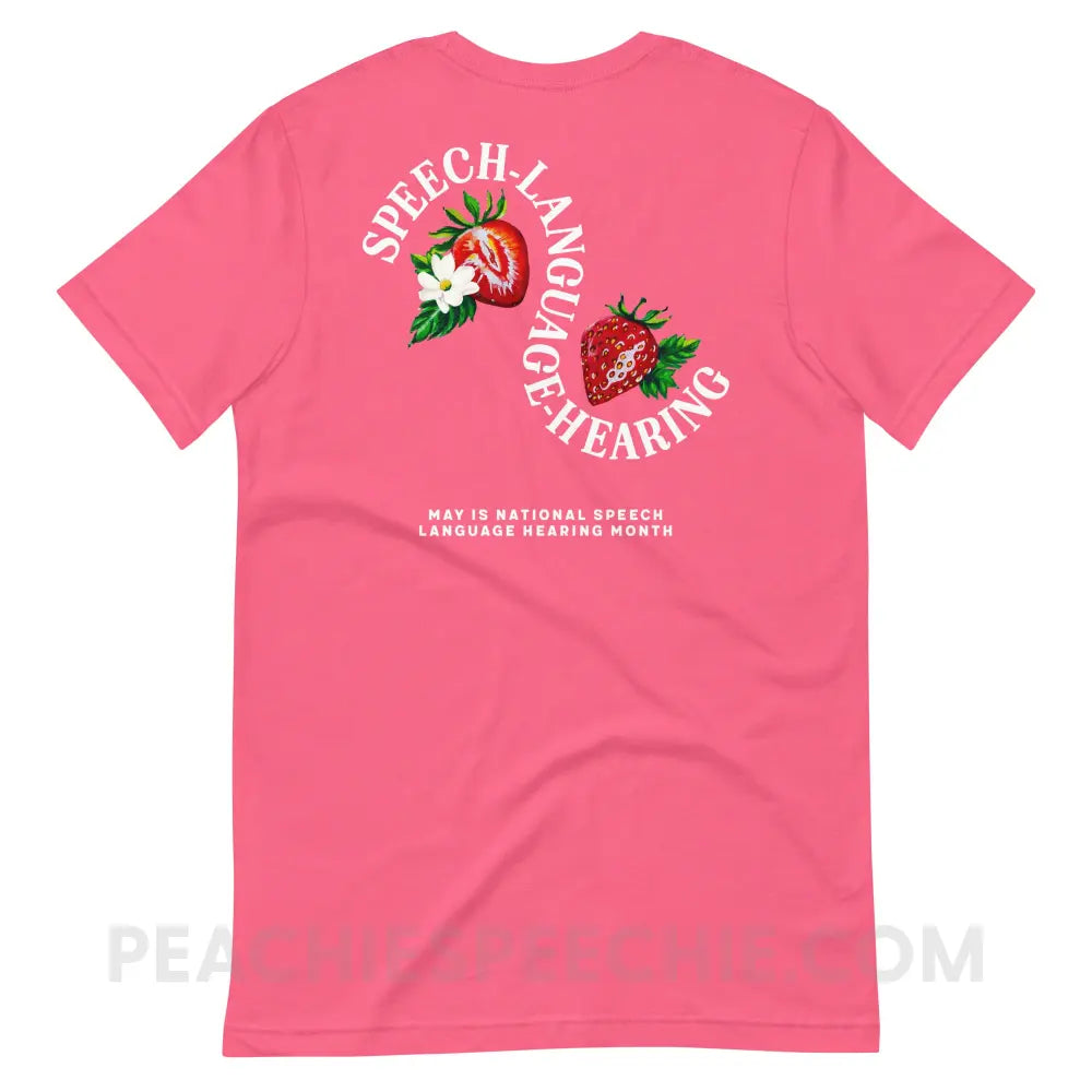 Cultivate Communication NSLHM Strawberries Premium Soft Tee - peachiespeechie.com