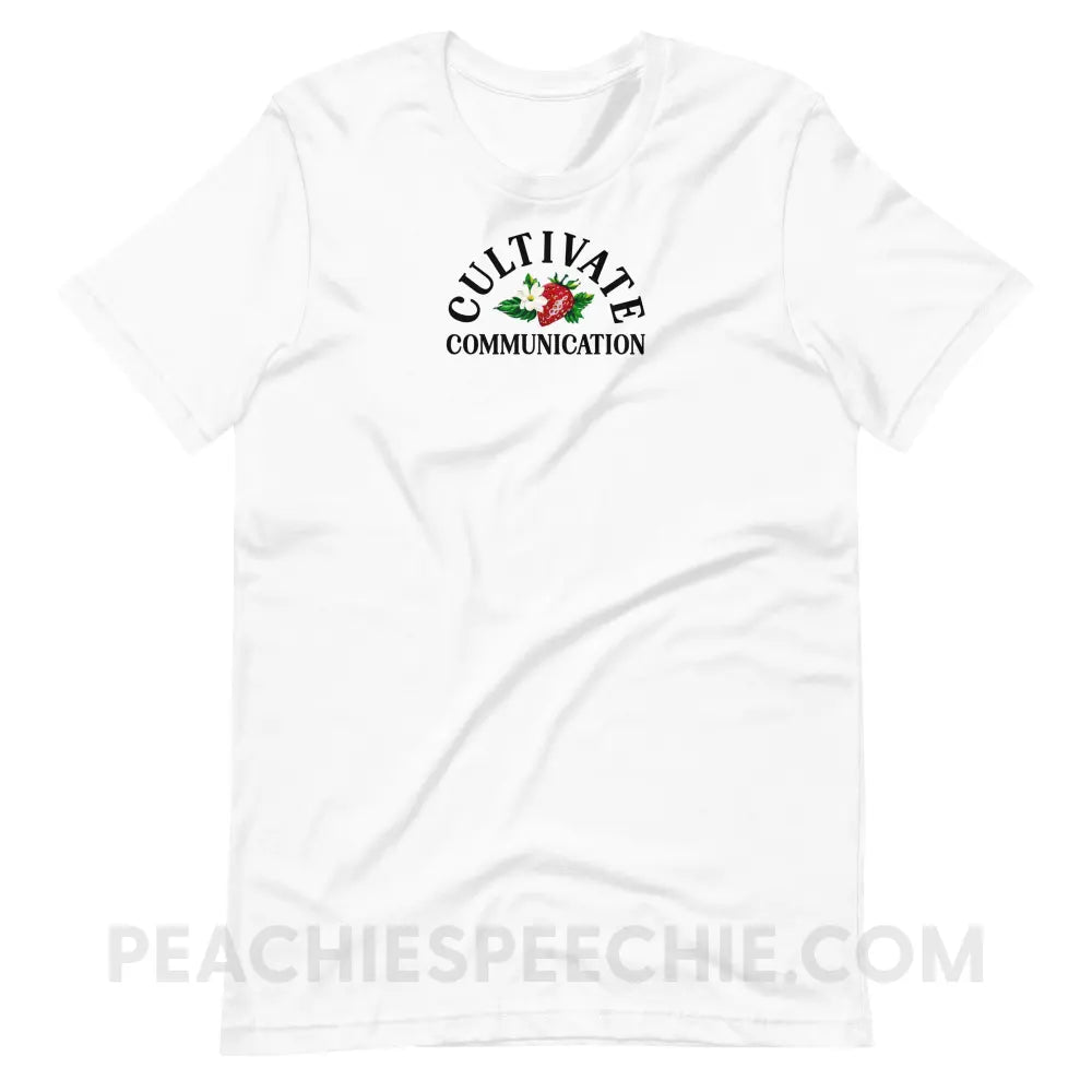 Cultivate Communication NSLHM Strawberries Premium Soft Tee - White / XS - peachiespeechie.com