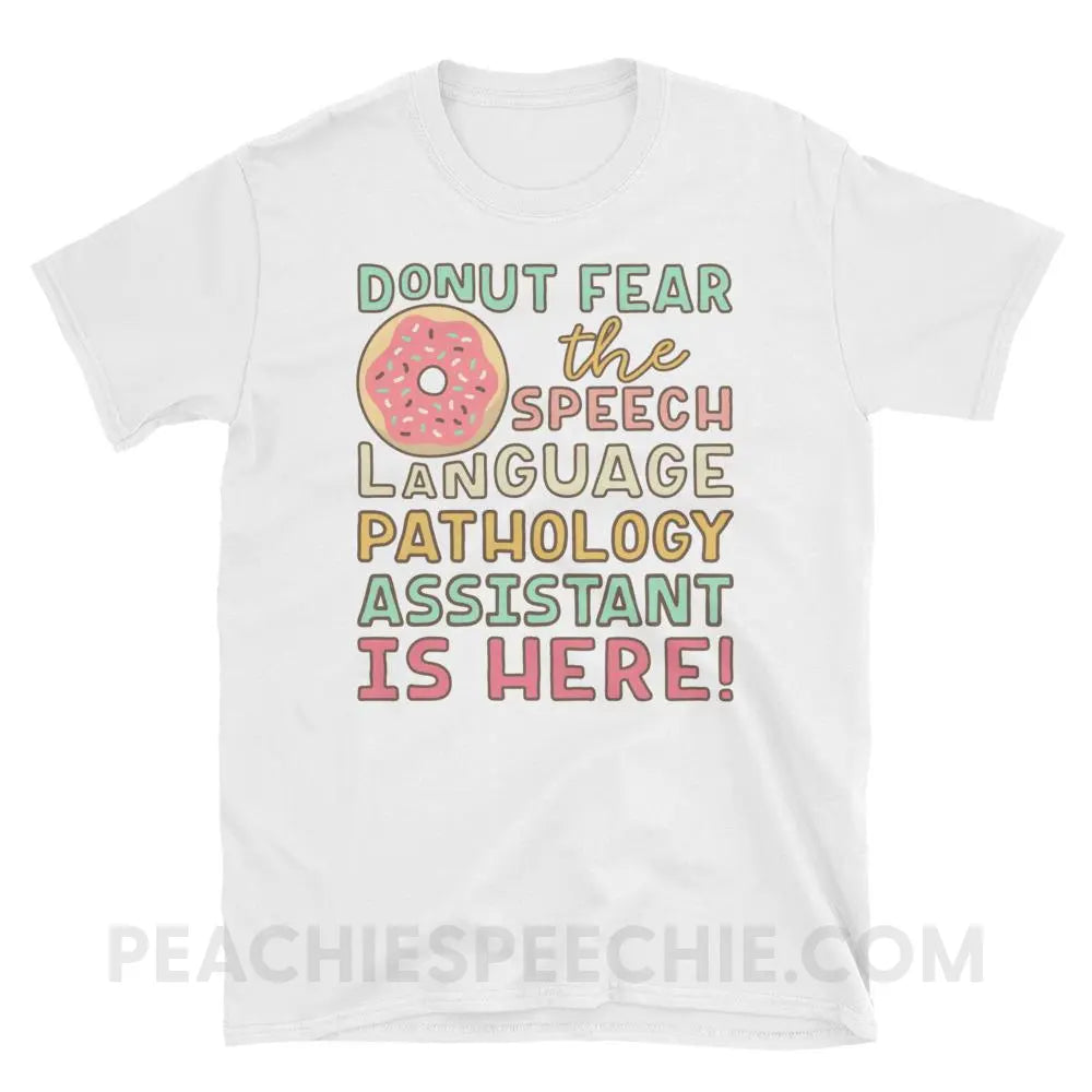 Donut Fear The SLPA Is Here Classic Tee - White / S - T-Shirts & Tops peachiespeechie.com