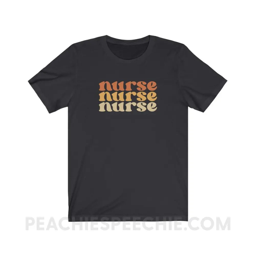 Earthy Nurse Premium Soft Tee - Dark Grey / S - T-Shirt peachiespeechie.com