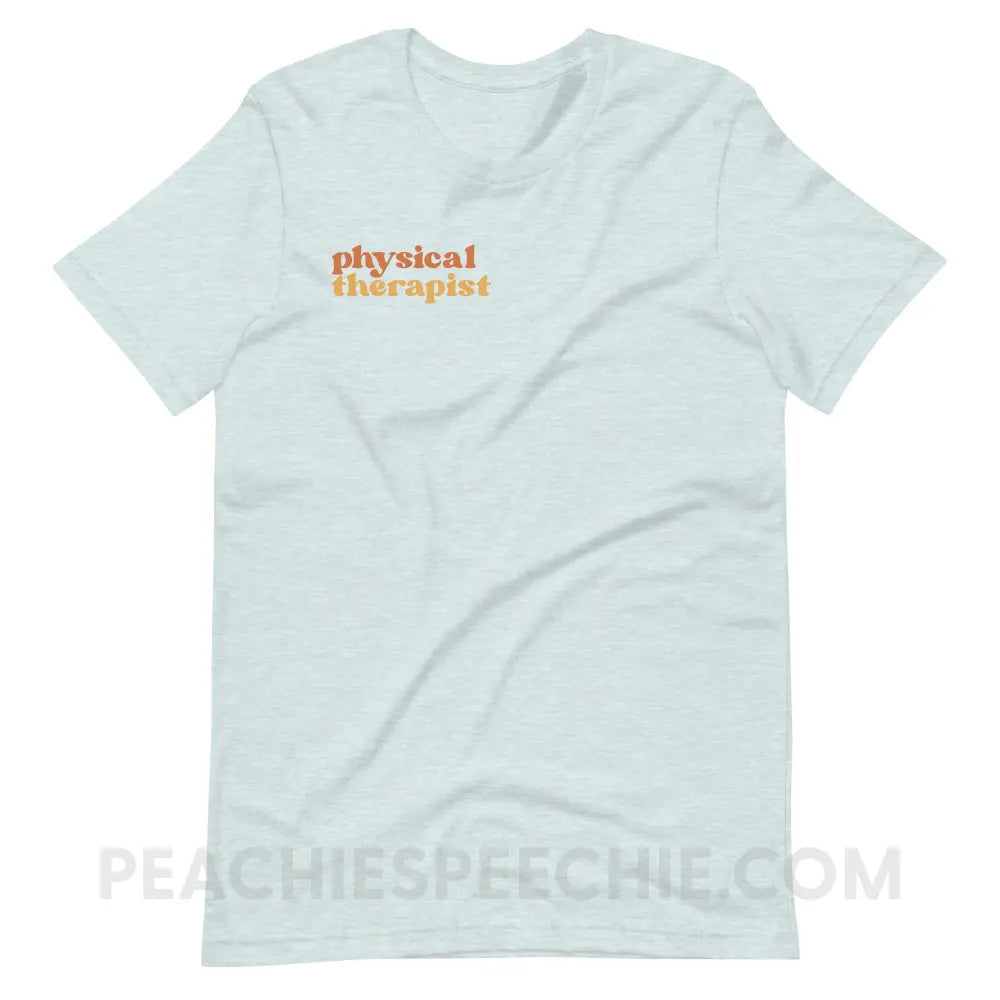 Earthy Physical Therapist Premium Soft Tee - Heather Prism Ice Blue / S - T-Shirt peachiespeechie.com