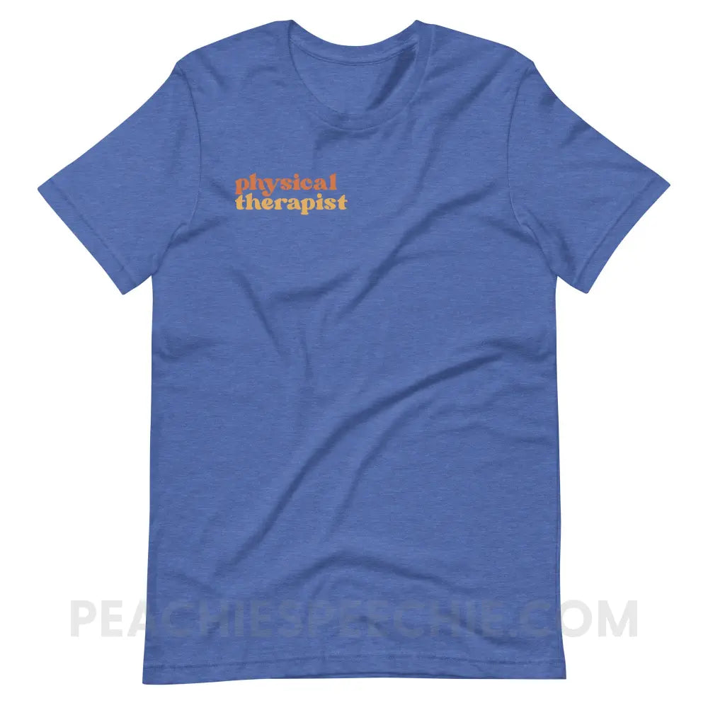 Earthy Physical Therapist Premium Soft Tee - Heather True Royal / S - T-Shirt peachiespeechie.com