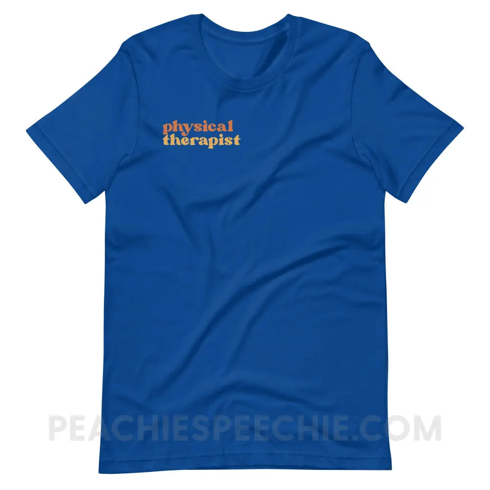 Earthy Physical Therapist Premium Soft Tee - True Royal / S - T-Shirt peachiespeechie.com