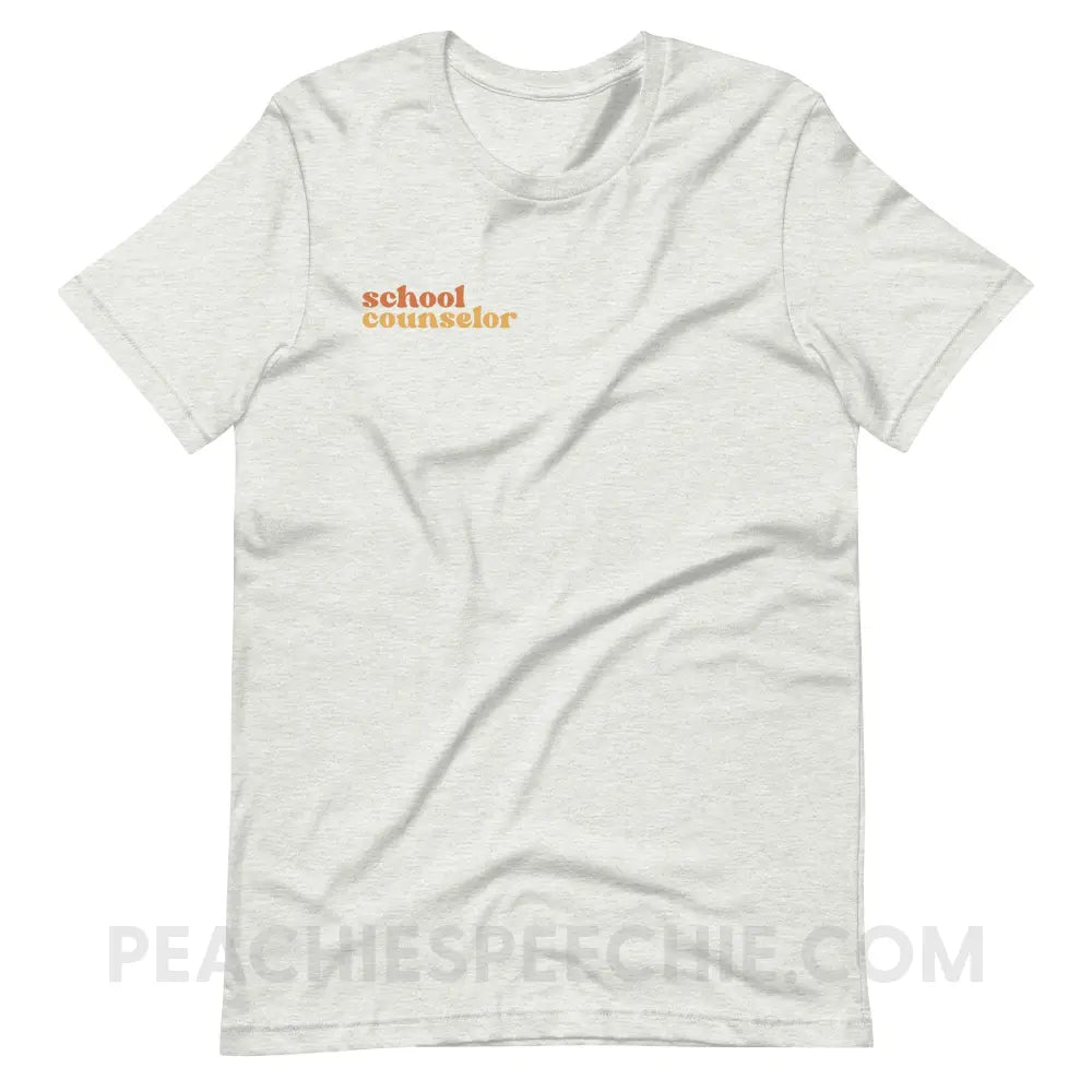 Earthy School Counselor Premium Soft Tee - Ash / S - T-Shirt peachiespeechie.com
