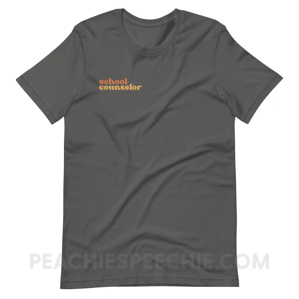 Earthy School Counselor Premium Soft Tee - Asphalt / S - T-Shirt peachiespeechie.com