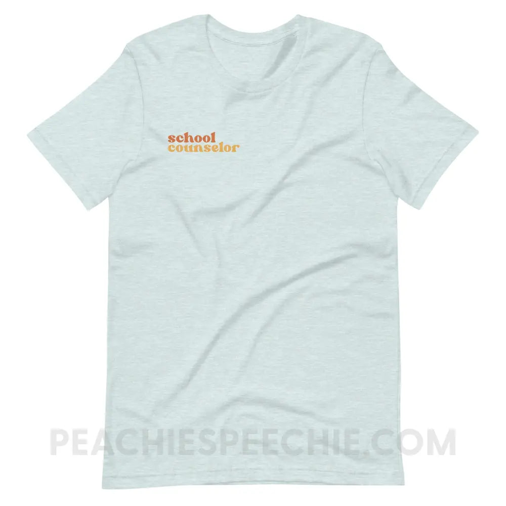 Earthy School Counselor Premium Soft Tee - Heather Prism Ice Blue / S - T-Shirt peachiespeechie.com