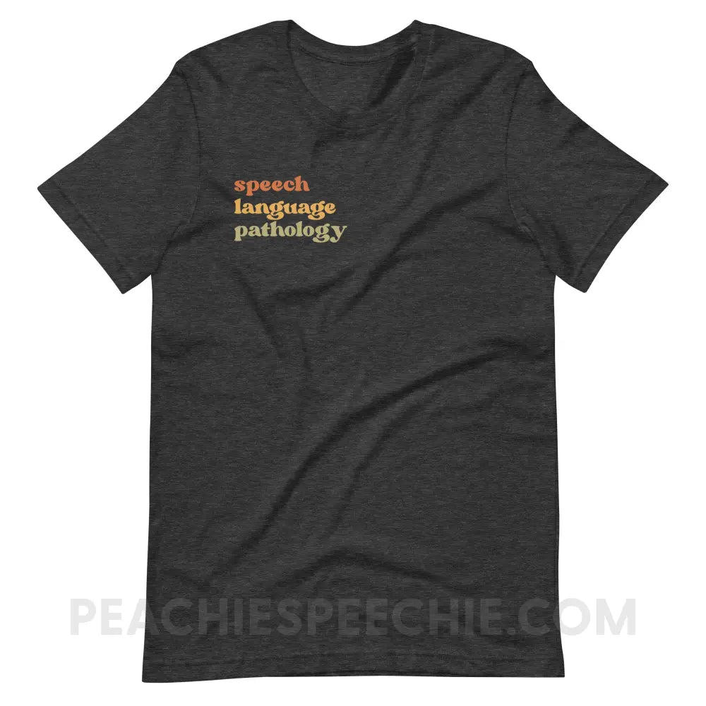 Earthy SLP Premium Soft Tee - Dark Grey Heather / XS - peachiespeechie.com